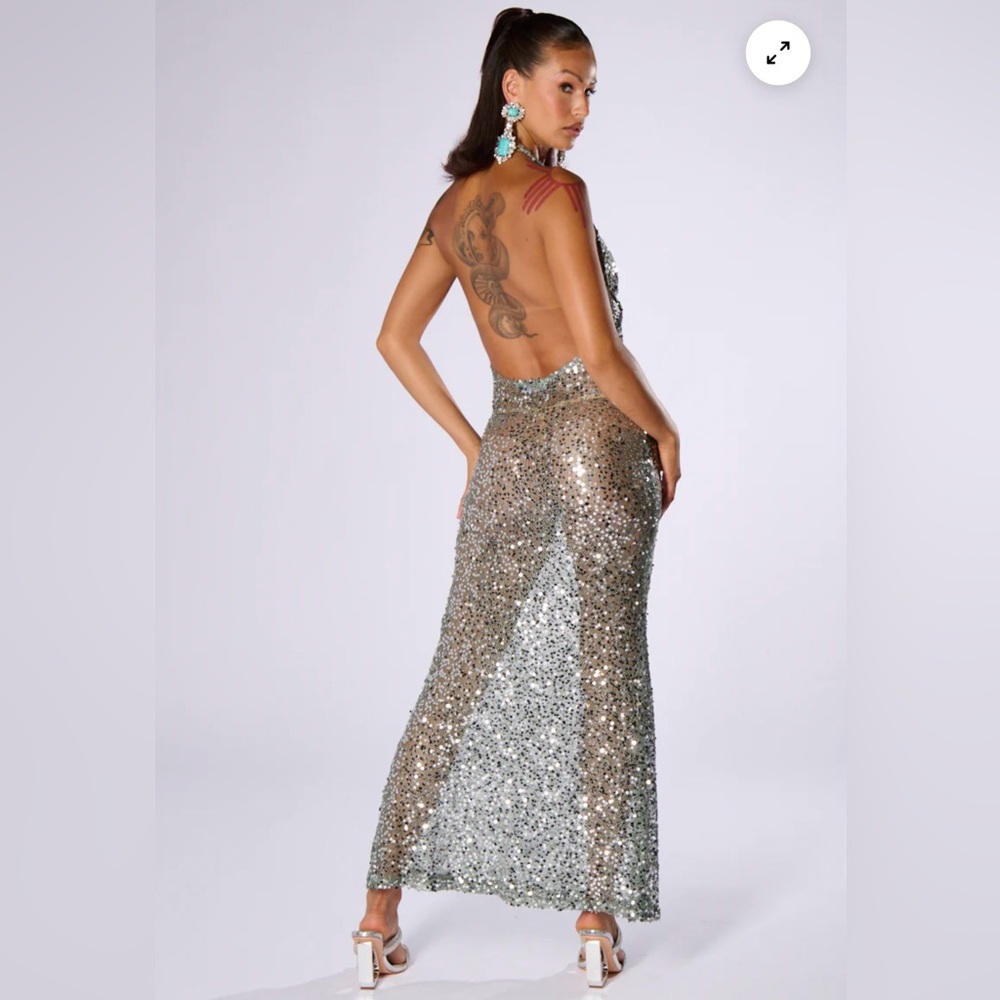 Sheer Sequin Gown